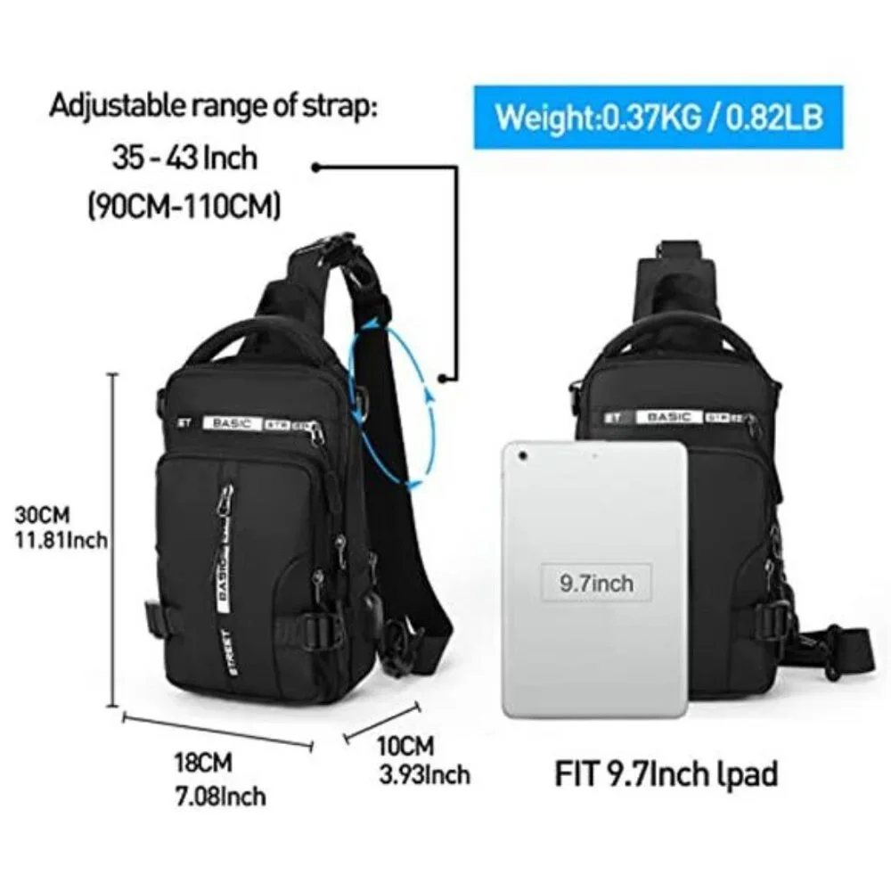 Anti Theft Sling Crossbody Backpack Shoulder Bag for Men Lightweight